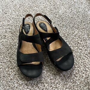 Clarks Velcro Black Sandal